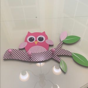 Kids Wall Hook Owl Decor